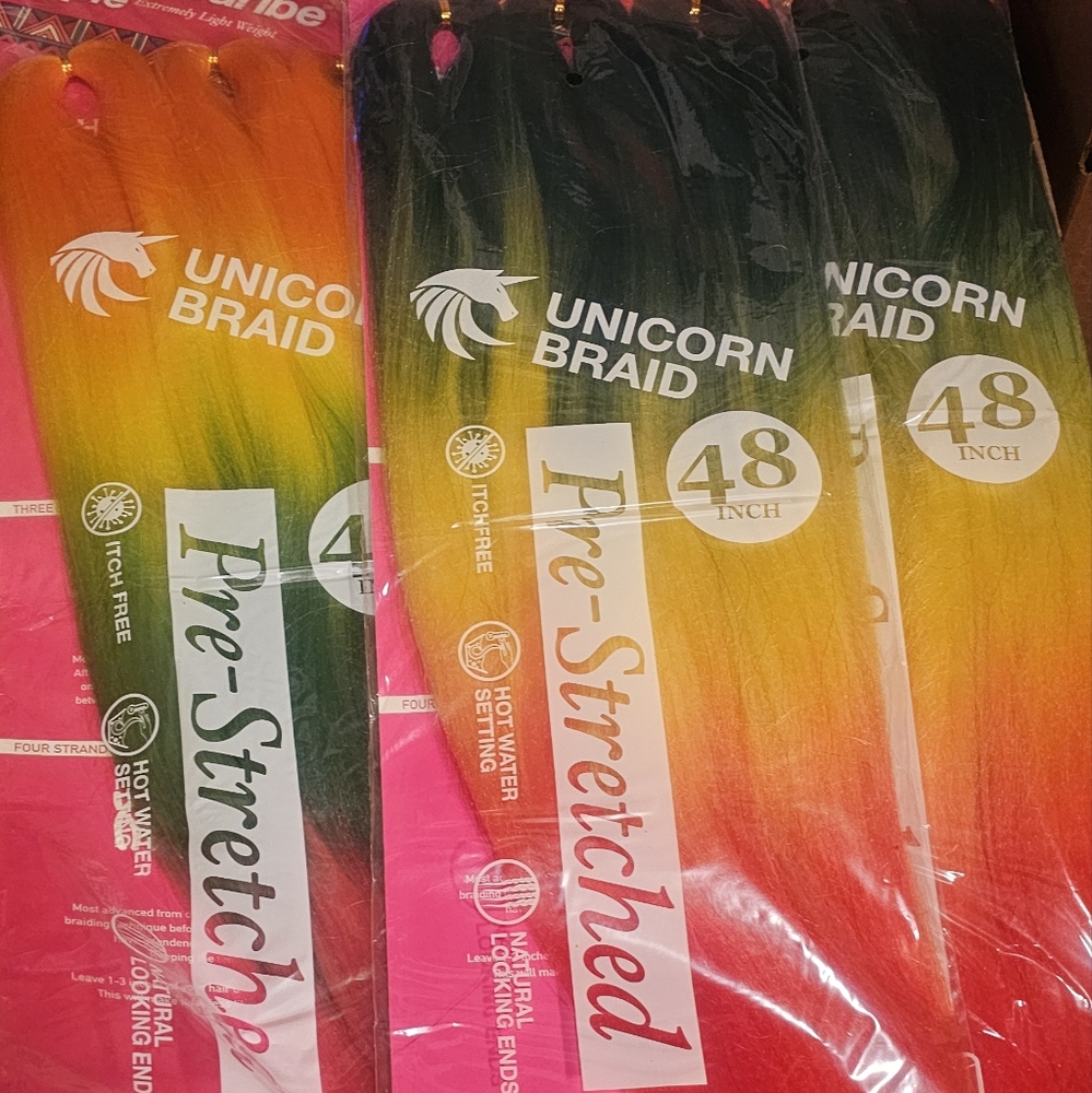 Pre-Stretched Braiding Hair  RAINBOW